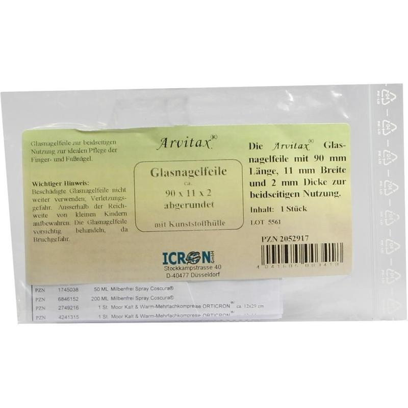 GLASNAGELFEILE 2x11x90 abgerundet mit Hülle