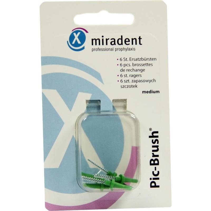 MIRADENT Interd.Pic-Brush Ersatzb.medium grün