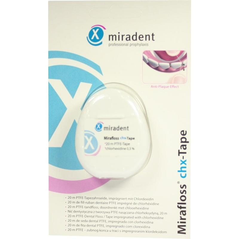 MIRADENT Zahnseide Mirafloss Tape CHX 20 m