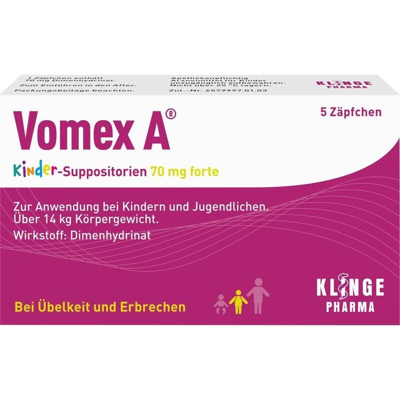 VOMEX A Kinder-Suppositorien 70 mg forte
