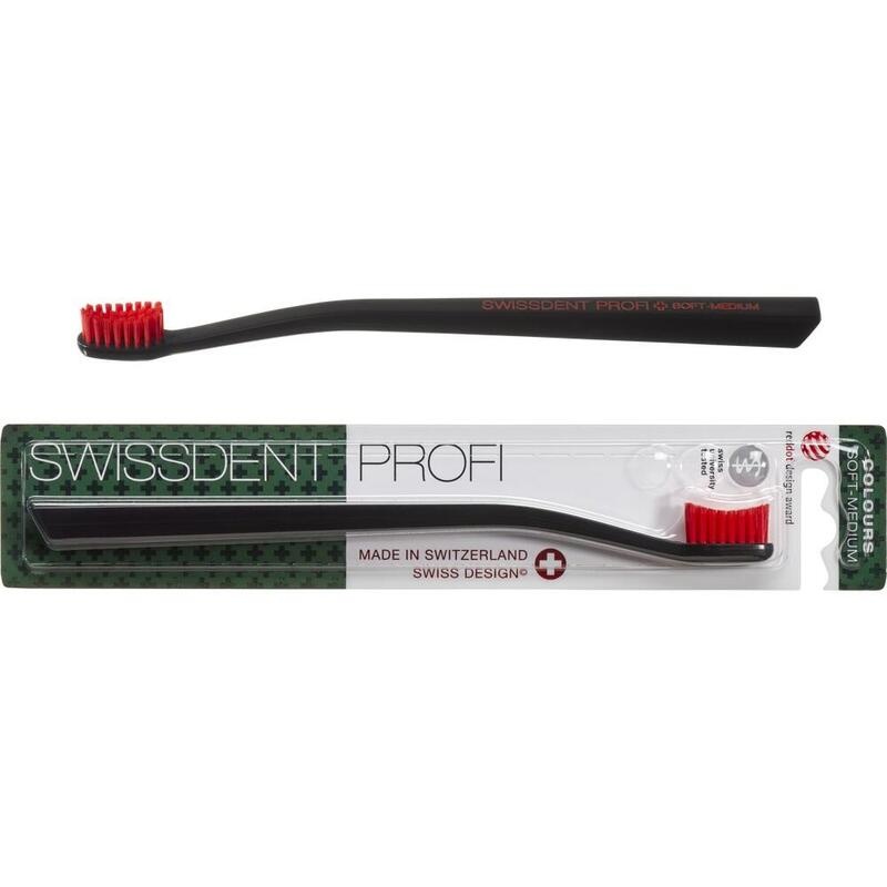 SWISSDENT Profi Colours Zahnb.soft-med.schwarz/rot