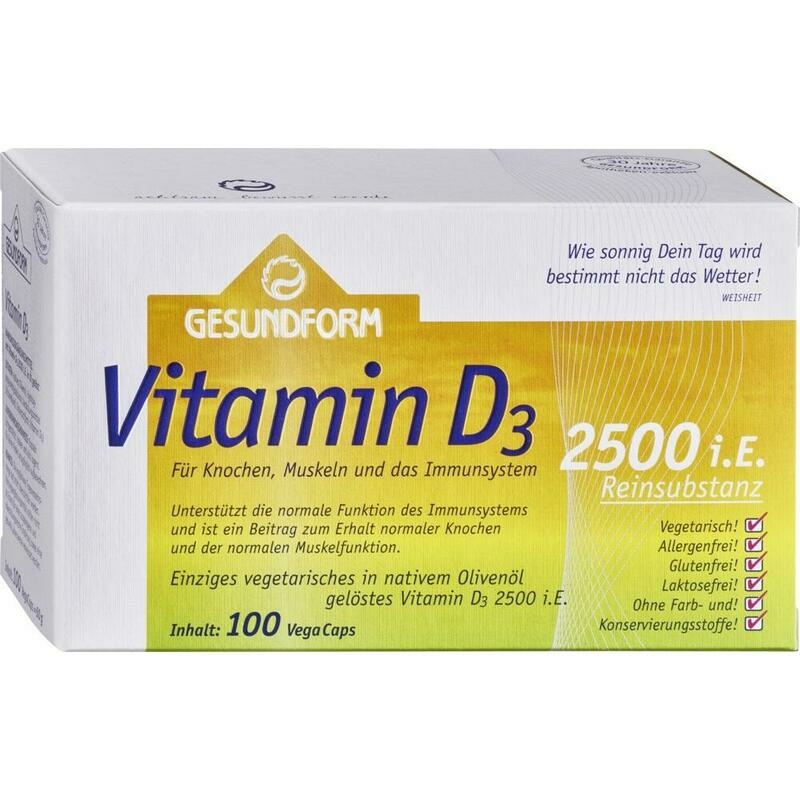 GESUNDFORM Vitamin D3 2.500 I.E. Vega-Caps