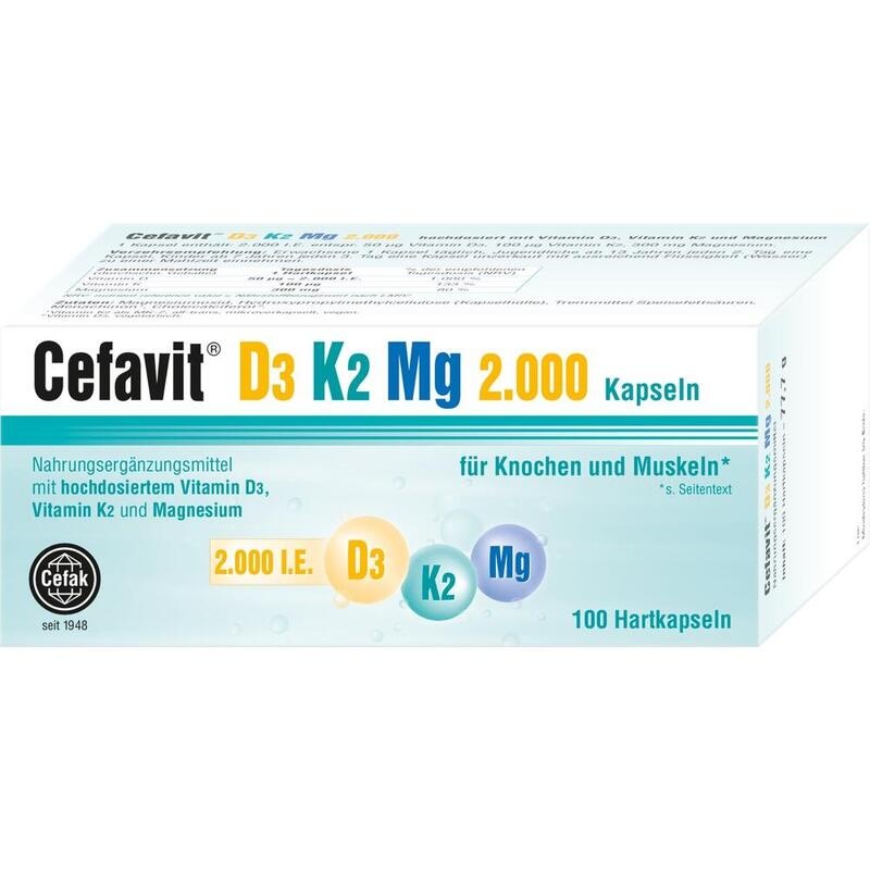 CEFAVIT D3 K2 Mg 2.000 I.E. Hartkapseln
