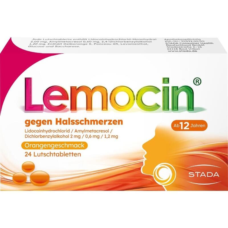 LEMOCIN gegen Halsschmerzen Orangengeschmack Lut.
