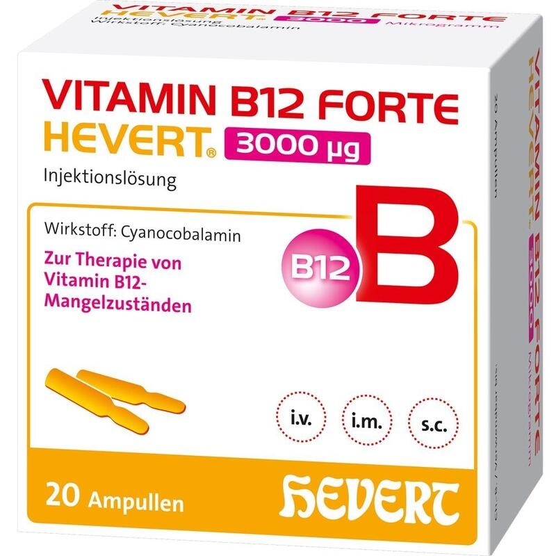 VITAMIN B12 FORTE Hevert 3000 μg Inj.-Lsg.Amp.